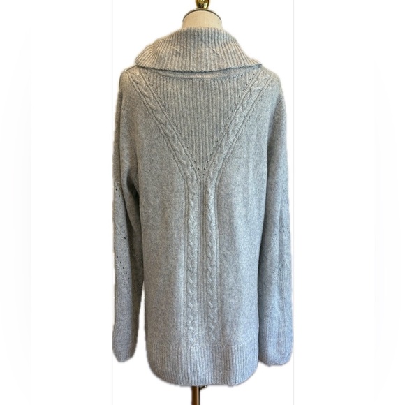 White House Black Market NWOT Lt Gray Cowl Neck Studded Embellished Sweater XL - Picture 2 of 9